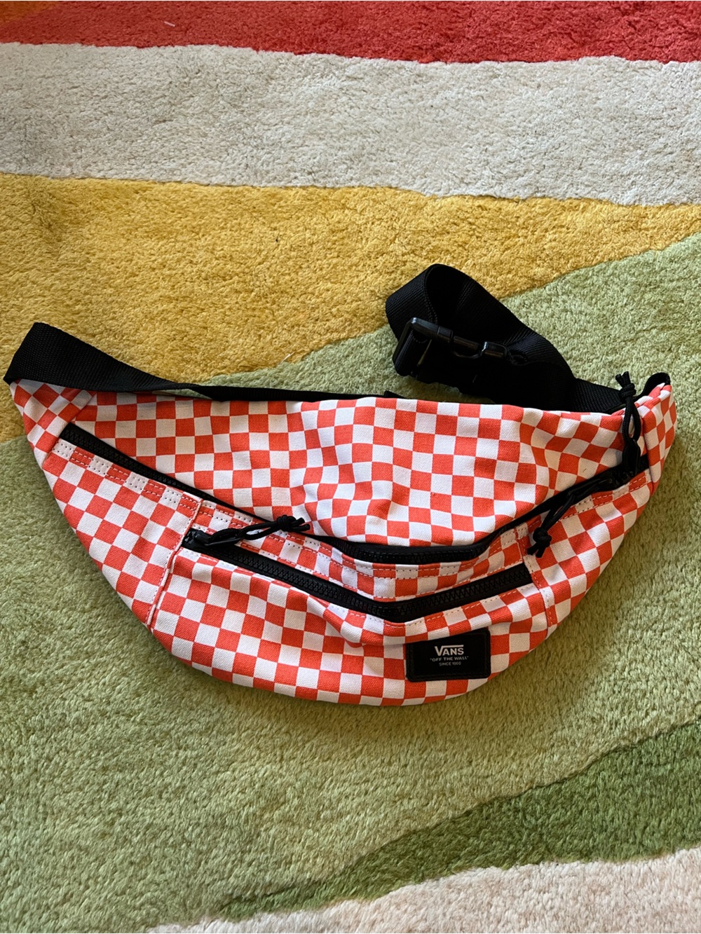 Vans Orange & White Checkerboard Waist Bag